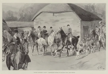Hunde, meine Herren, bitte, Hunde aus dem Zwinger auf der Cloutsham Farm, in der Nähe von Porlock