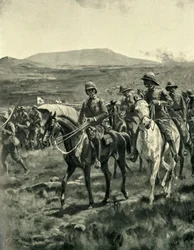 Lord Roberts und Stab auf dem Veldt nähern sich Pretoria, 1901
