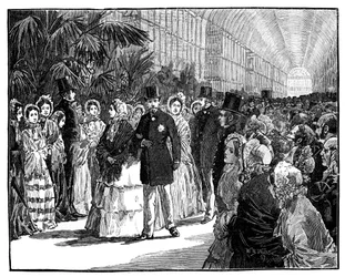 Königlicher und kaiserlicher Besuch im Kristallpalast, 1850er Jahre, ca. 1888