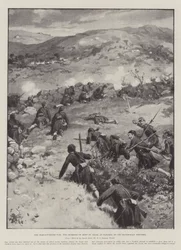 Der Griechisch-Türkische Krieg, das Gefecht von Mont St Elias, bei Nazaros, an der mazedonischen Grenze