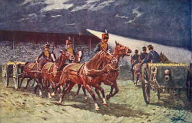 Die Royal Horse Artillery beim Suchscheinwerfer-Tattoo