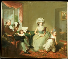 Eine Gruppenporträt von Herrn und Frau Hayward mit ihren Kindern, Mathilda und George, ca. 1789