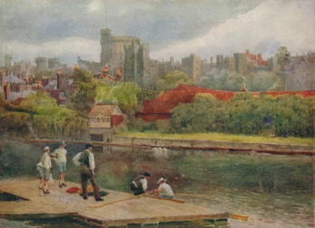 Das Schloss von den Flößen, um 1900