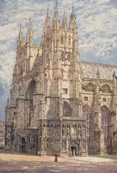 Die Westtürme und der Südwest-Eingang zur Kathedrale, Canterbury