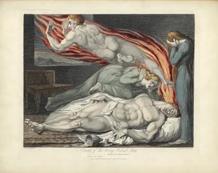 Tod des starken bösen Mannes, Illustration aus Das Grab von Robert Blair, graviert von Louis Schiavonetti