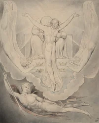 Illustration 3 zu Miltons "Das verlorene Paradies": Christus bietet an, den Menschen zu erlösen
