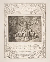 Hiob und seine Töchter, aus Illustrationen des Buches Hiob, 1825-26