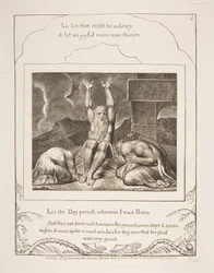 Jobs Verzweiflung, aus Illustrationen des Buches Hiob, 1825-26
