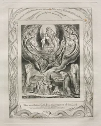 Das Buch Hiob: Pl. 5, Dann ging Satan vom Angesicht des Herrn weg, 1825