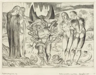 Der Kreis der Diebe; Agnolo Brunelleschi wird von einer sechsfingrigen Schlange angegriffen
