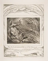 Der Herr antwortet Hiob aus dem Wirbelwind, aus Illustrationen des Buches Hiob, 1825-26