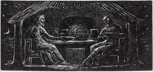 Thenot und Colinet essen zusammen, Illustration aus Dr. Thorntons 