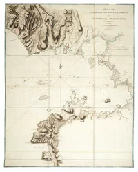 Plan des Hafens, Forts, der Stadt und Umgebung von Fort Royal in Martinique