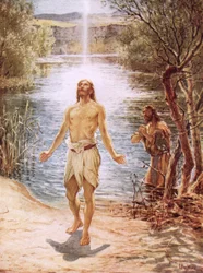 Christus wird von Johannes dem Täufer getauft
