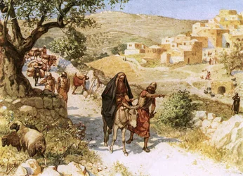 David, flieht aus Jerusalem, wird von Shimei verflucht