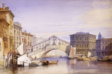 Die Rialto-Brücke vom Canal Grande, 1852