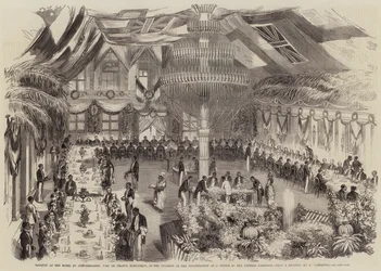 Bankett im Hotel du Gouvernement, Fort de France, Martinique, anlässlich der Einweihung einer Statue für die Kaiserin Josephine