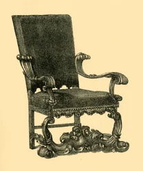 Walnuss-Holzstuhl, ca. 1685-1710, 1881
