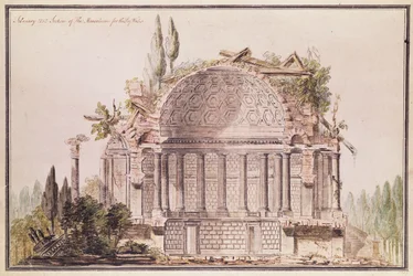 Architektonische Zeichnung für Mausoleum für Friedrich, Prinz von Wales (1707-51), ca. 1751