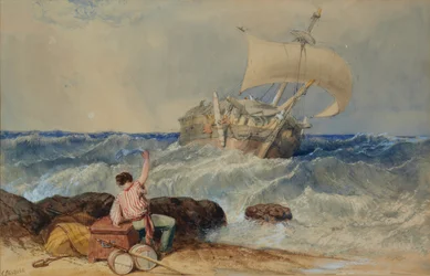 Schiff im stürmischen Meer