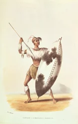 Lingap, ein Matabili-Krieger, Illustration aus 