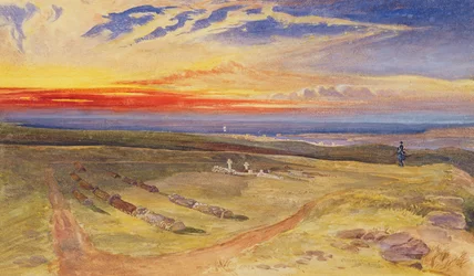 Gräber der Offiziere in der Festung auf dem Cathcart Hill, 1854 (Aquarell und Körperfarbe über Graphit auf Papier)
