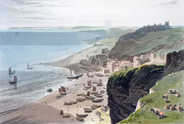 Hastings, vom East Cliff, 1823