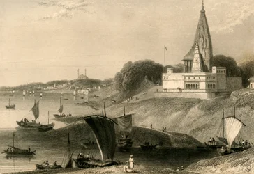 Die Bernar-Pagode, Benares, 1835