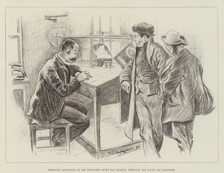 Empfang von Bewerbern im Fremdenheim für Asiaten, Afrikaner und Südseeinsulaner