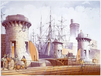 Matrosen am Dock, Liverpool, 1864