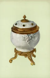 Vase, Fuchien-Porzellan, mit Louis XIV, Silbervergoldeter Montierung