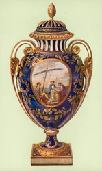Vase, Sèvres, bleu de roi, von Gustav III. an Katharina II. gegeben