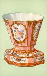 Vase, Sèvres, Rose Pompadour (Farblithografie)