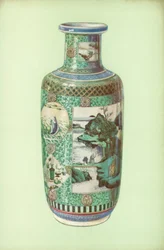 Vase, Familie Verte, Chinesisch, Periode von K
