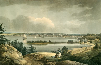 New York von den Höhen bei Brooklyn, veröffentlicht 1828