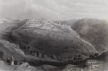 Berg Zion, Jerusalem, vom Hügel des bösen Rates