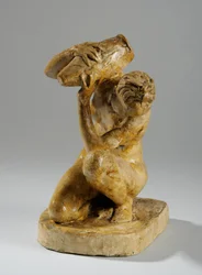 Maquette für eine Statuette einer Frau beim Waschen