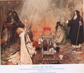 Galahad sieht den Gral, Illustration aus 