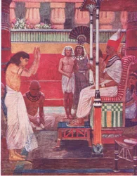 Pharao erzählt seinen Traum den Weisen, aus Die Bibelgeschichte, veröffentlicht von Hodder & Stoughton, ca. 1930