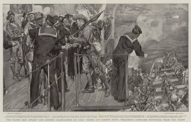 Der Handwerker zu Wasser und zu Land, Matrosen auf der HMS Doris vor Simon