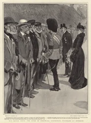 Die königliche Tour, der Herzog von Cornwall inspiziert Veteranen in Dunedin