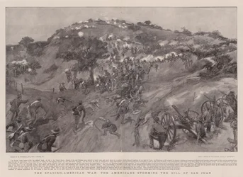 Der Spanisch-Amerikanische Krieg, die Amerikaner stürmen den Hügel von San Juan