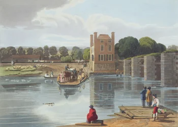 Datchet Fähre, in der Nähe von Windsor, graviert von Robert Havell dem Jüngeren, veröffentlicht 1818