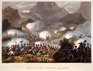 Schlacht in den Pyrenäen, 28. Juli 1813, veröffentlicht in London 1815