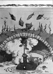 Ein Leck im Kanaltunnel, Illustration aus „Inventions“