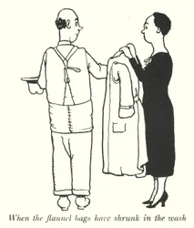 Wenn die Flanelltaschen in der Wäsche eingelaufen sind