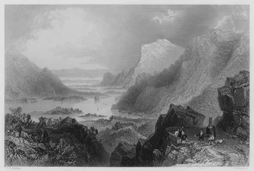 Zugang zu Killarney von der Kenmare Road (Stich)