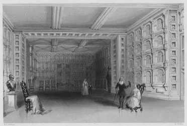 Innenraum eines Zimmers im Malahide Castle, Dublin (Stich)