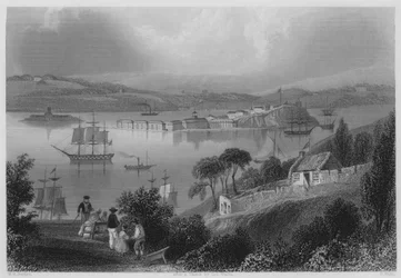 Die Bucht von Cork, jetzt Queenstown (Stich)