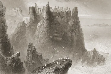 Dunluce Castle, County Antrim, Nordirland, aus 